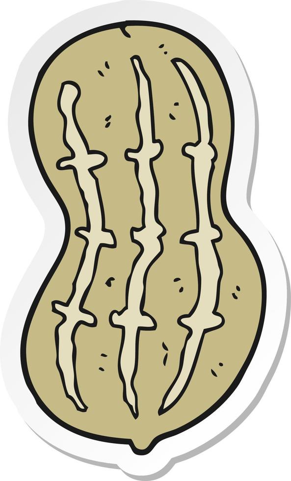 sticker of a cartoon peanut vector