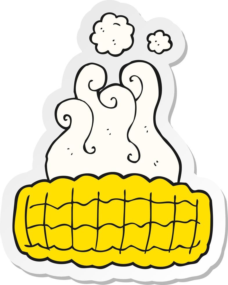 sticker of a cartoon corn cob vector