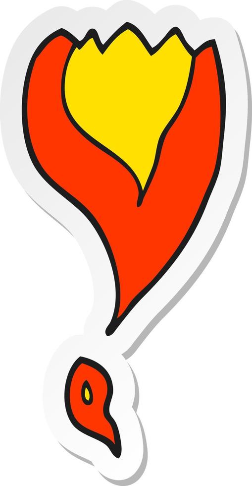 sticker of a cartoon rocket engine flames vector