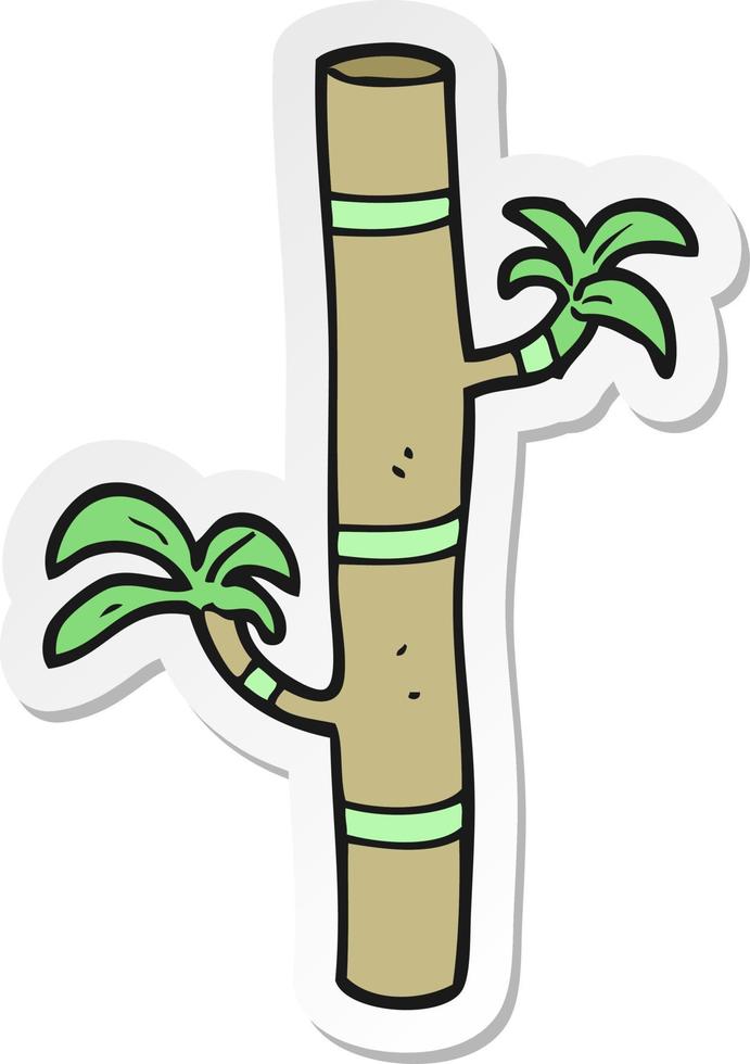 sticker of a cartoon bamboo vector