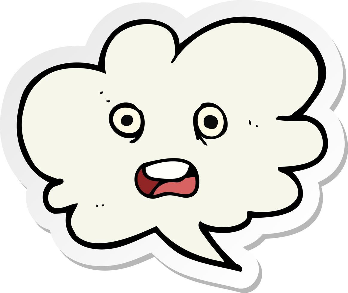 sticker of a cartoon shocked speech bubble vector