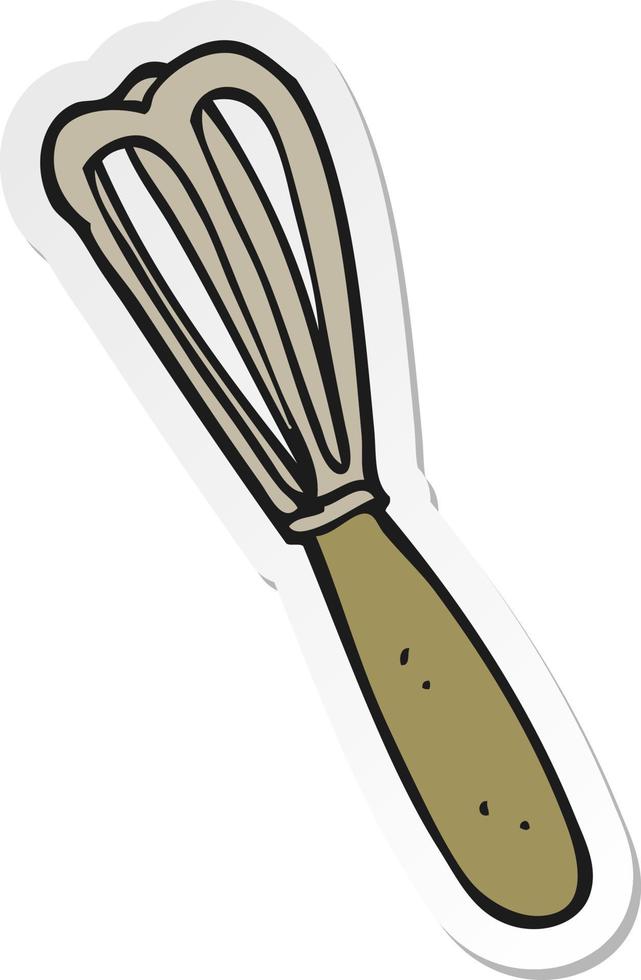 sticker of a cartoon whisk vector