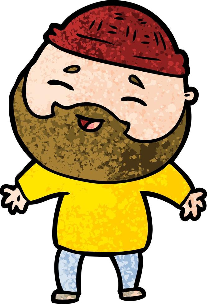 cartoon happy bearded man vector