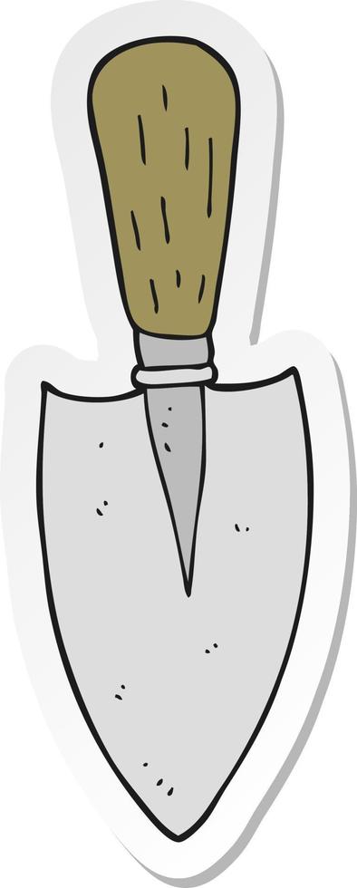sticker of a cartoon garden trowel vector
