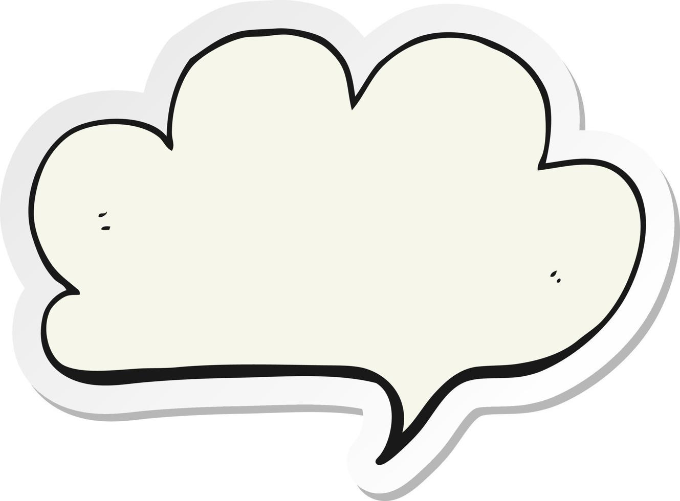 sticker of a cartoon cloud speech bubble vector