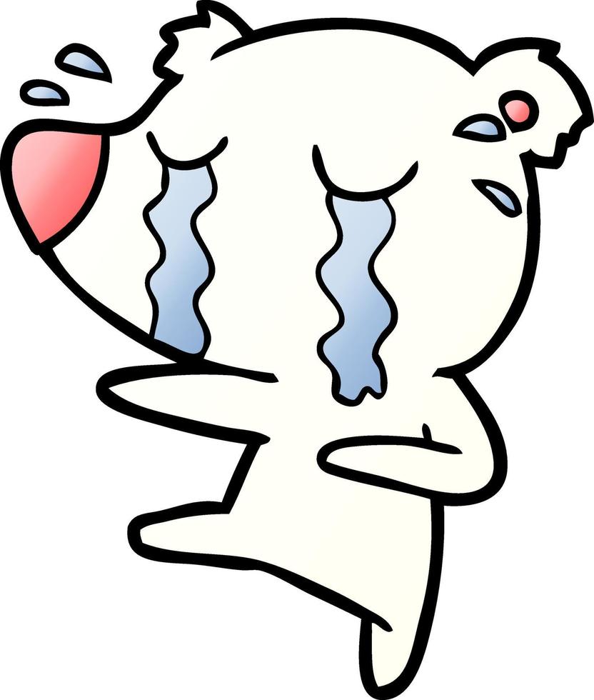 sad little polar bear cartoon vector