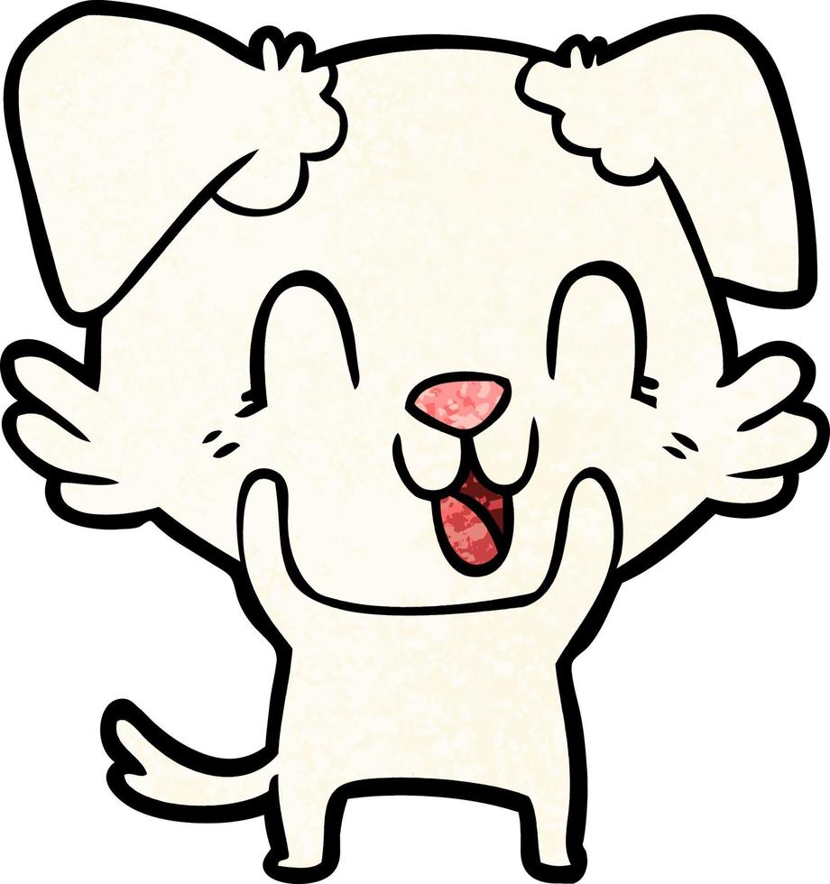 laughing cartoon dog vector