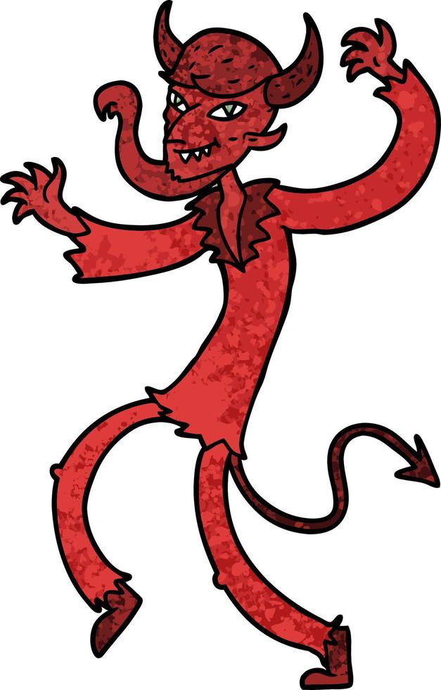 cartoon dancing devil vector