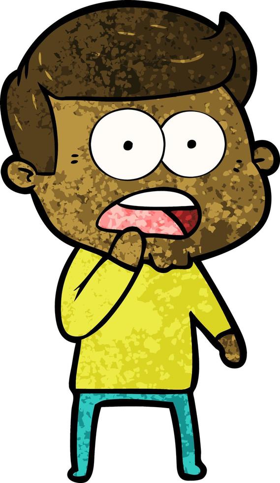 cartoon shocked man vector