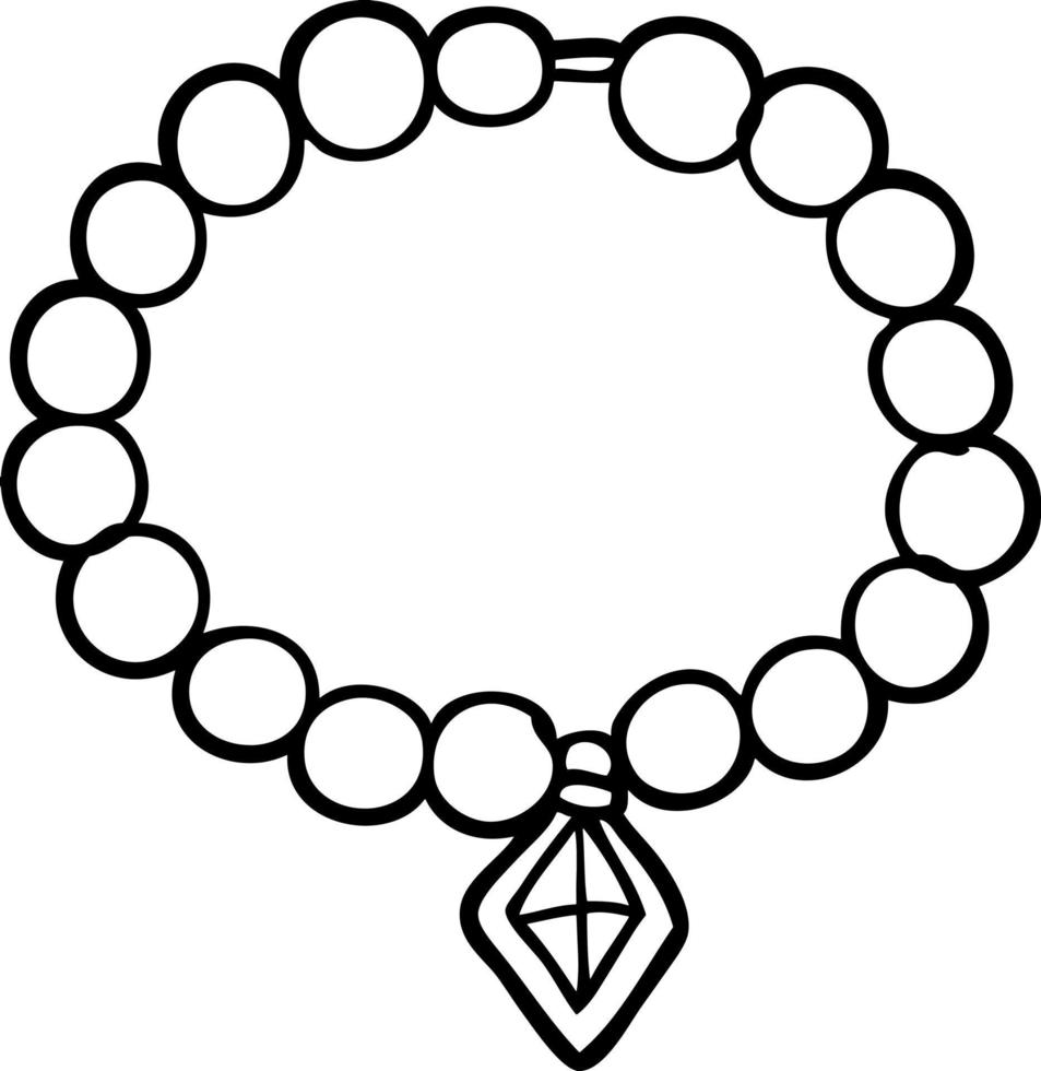 cartoon pearl necklace vector