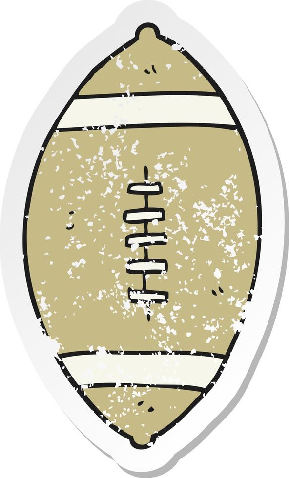 retro distressed sticker of a cartoon football vector