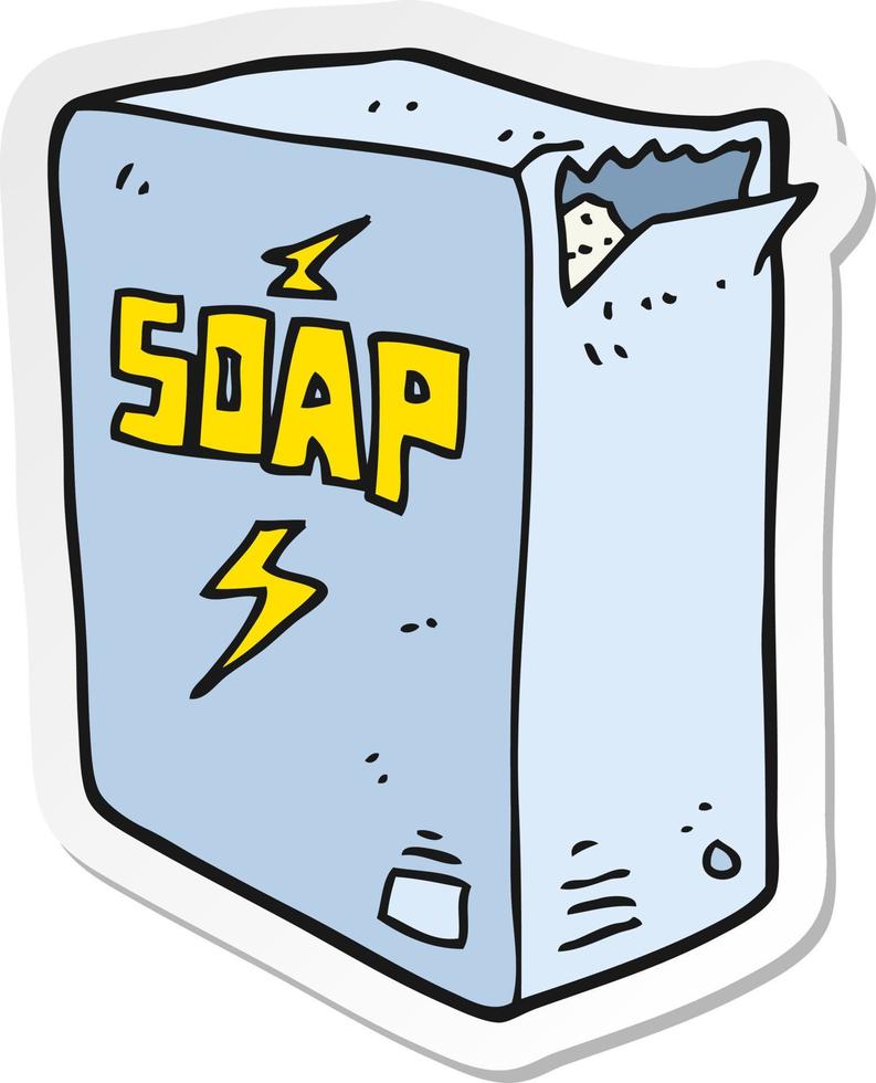 sticker of a cartoon soap box vector