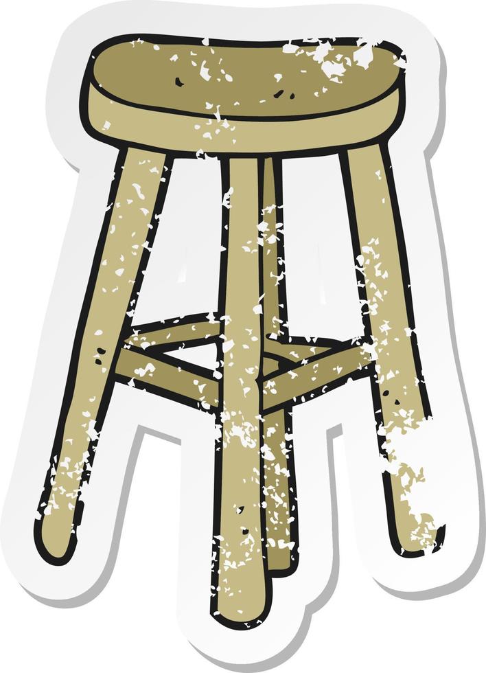 retro distressed sticker of a cartoon stool vector