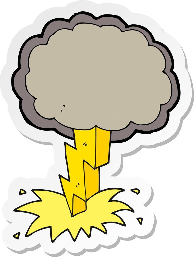 sticker of a cartoon lightning bolt vector