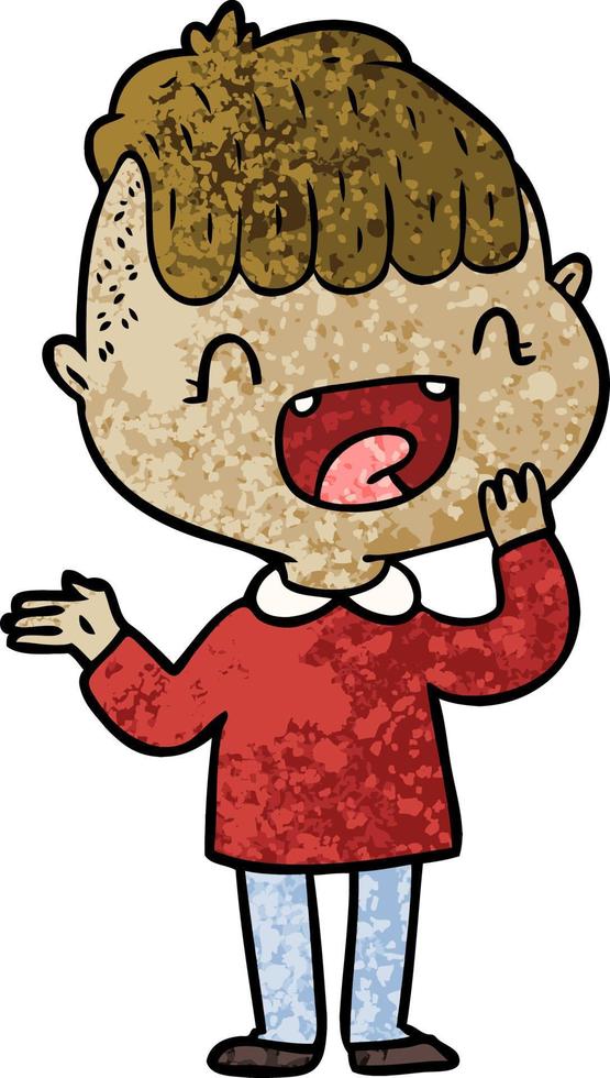 cartoon happy boy laughing vector