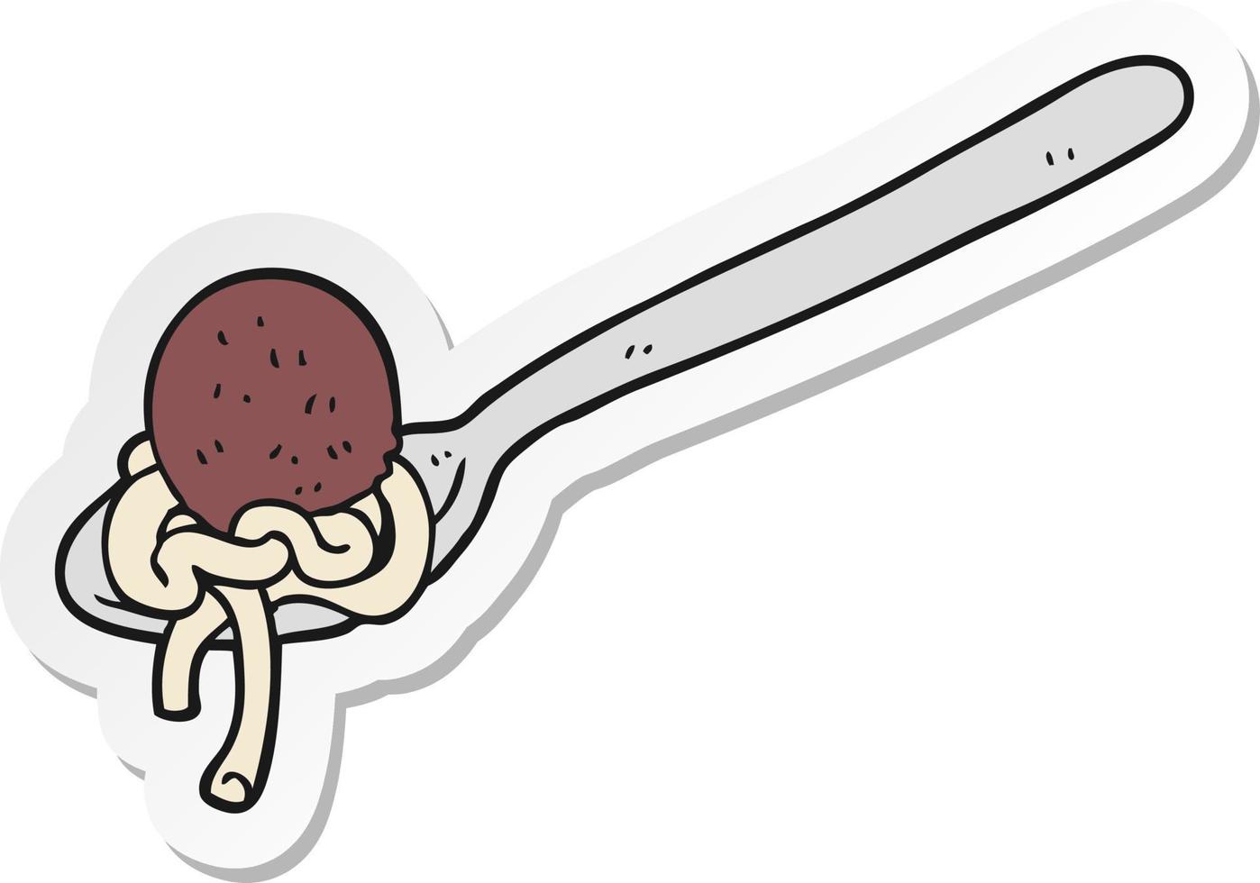 sticker of a cartoon meatball vector