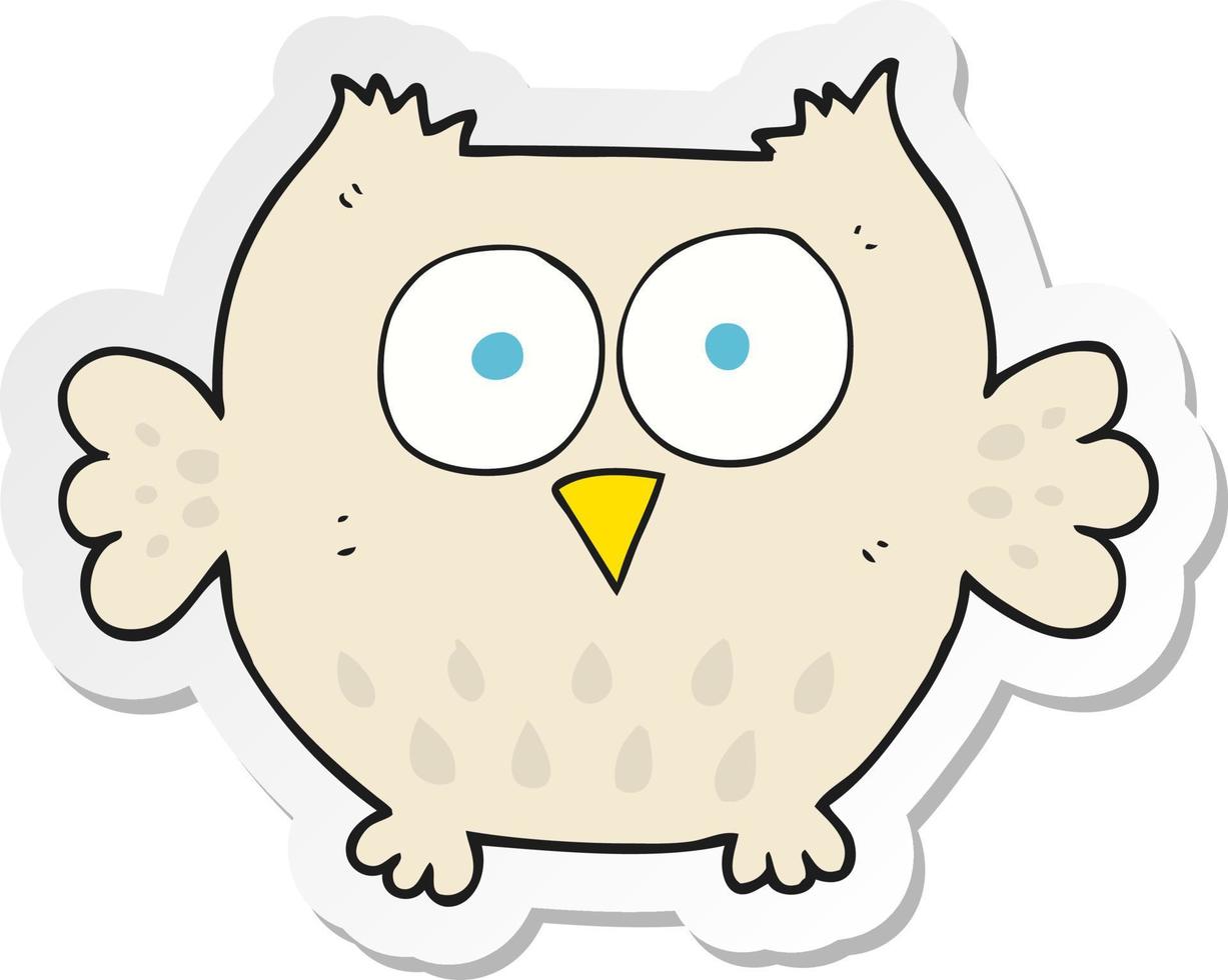 sticker of a cartoon happy owl vector