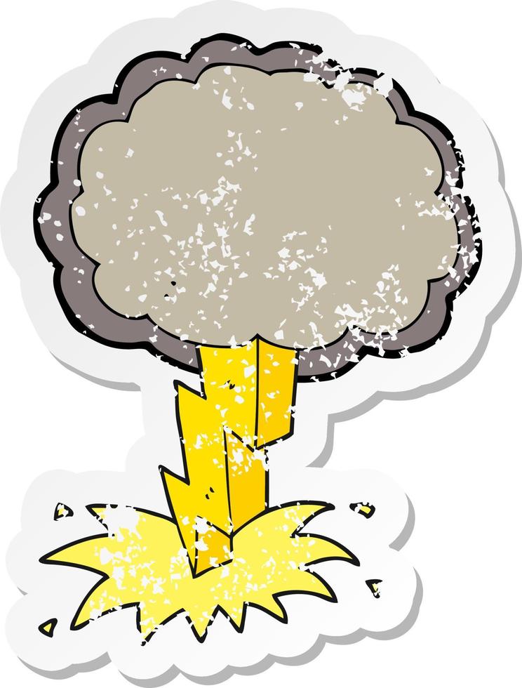 retro distressed sticker of a cartoon lightning bolt vector