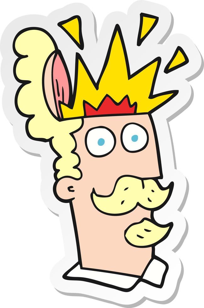 sticker of a cartoon man with exploding head vector
