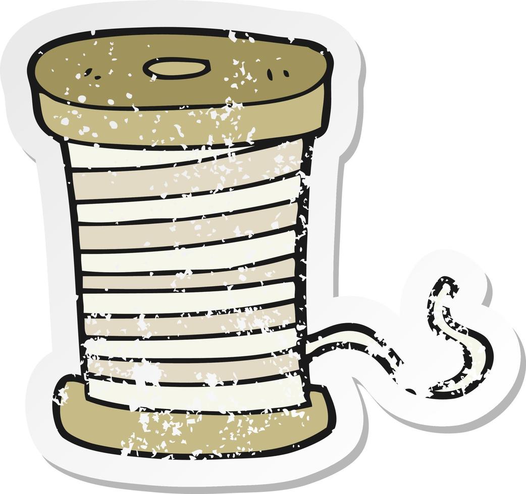 retro distressed sticker of a cartoon yarn vector