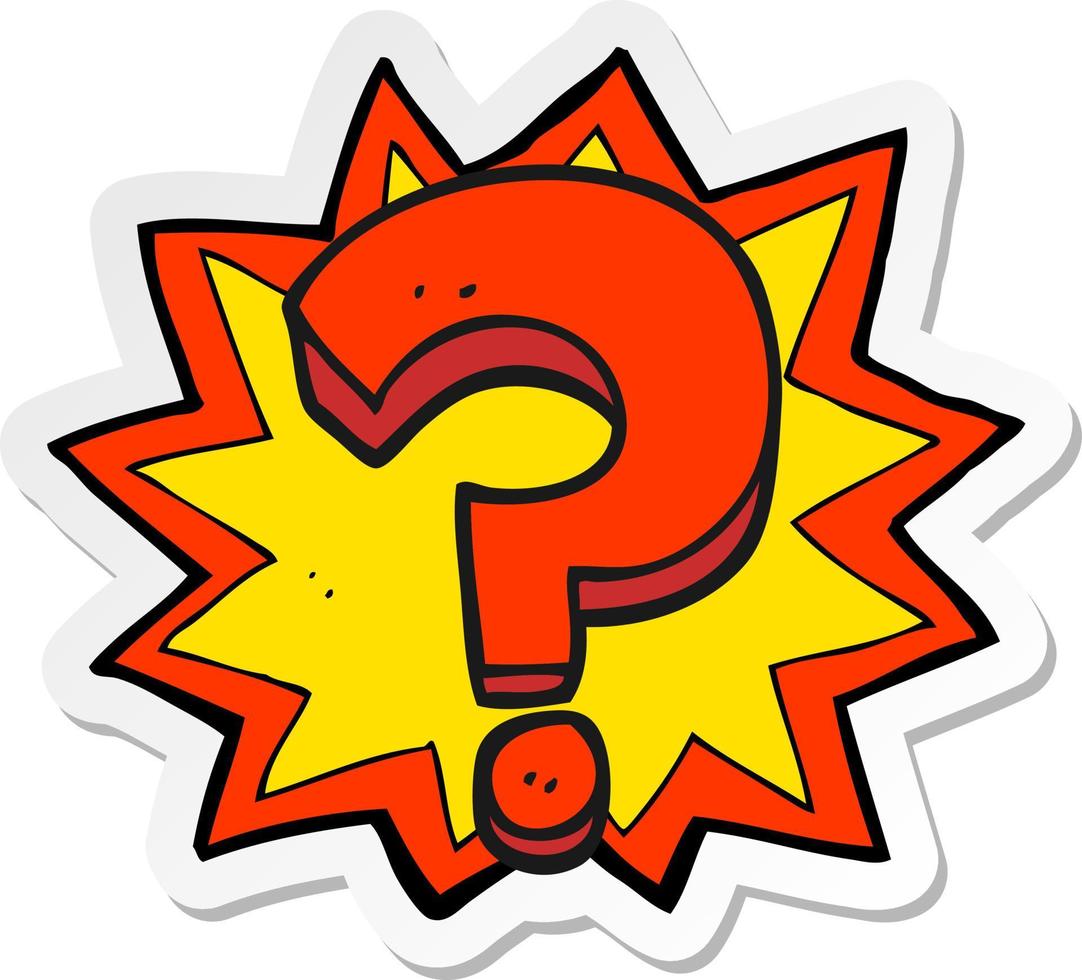 sticker of a cartoon question mark vector