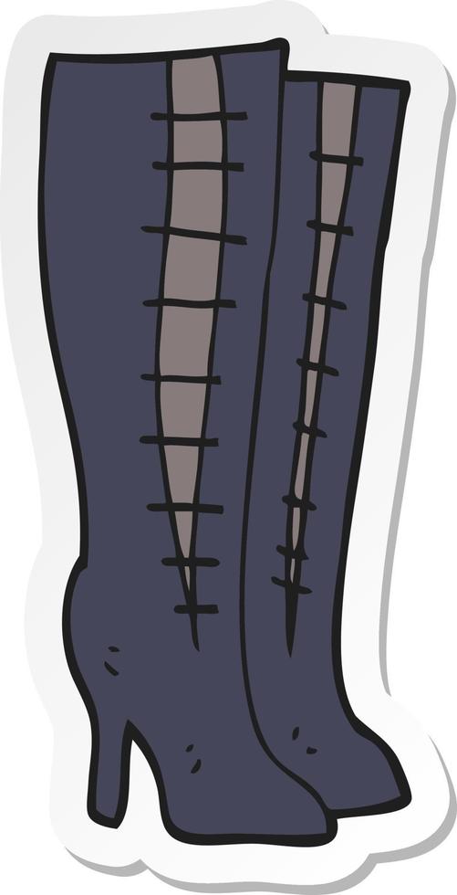 sticker of a cartoon high boots vector