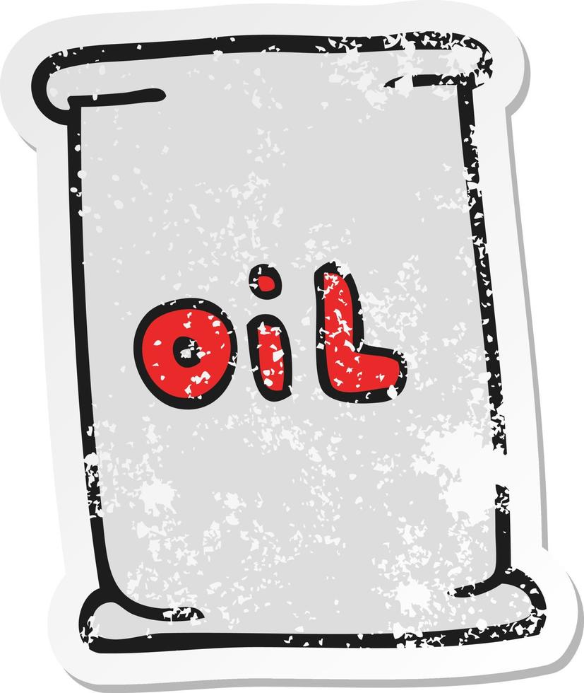 retro distressed sticker of a cartoon oil drum vector