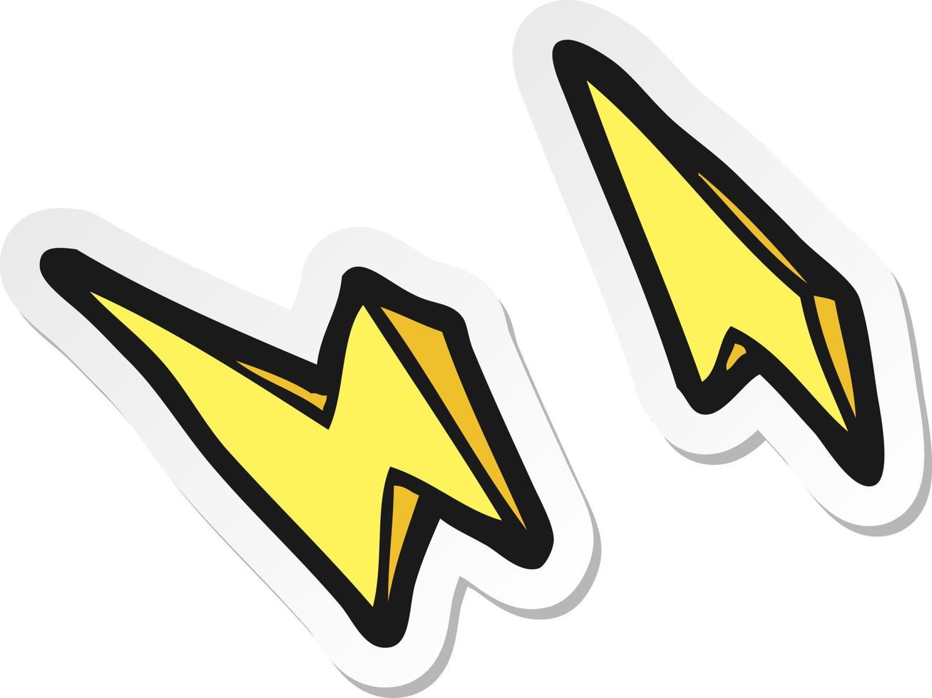 sticker of a cartoon lightning bolt doodles vector