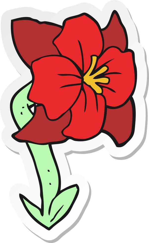 sticker of a cartoon flower vector