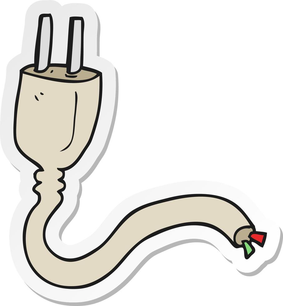 sticker of a cartoon electrical plug vector