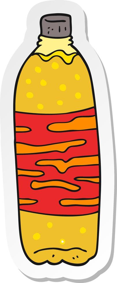 sticker of a cartoon fizzy drink vector