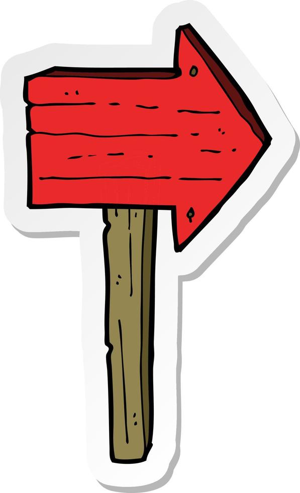 sticker of a cartoon sign post vector
