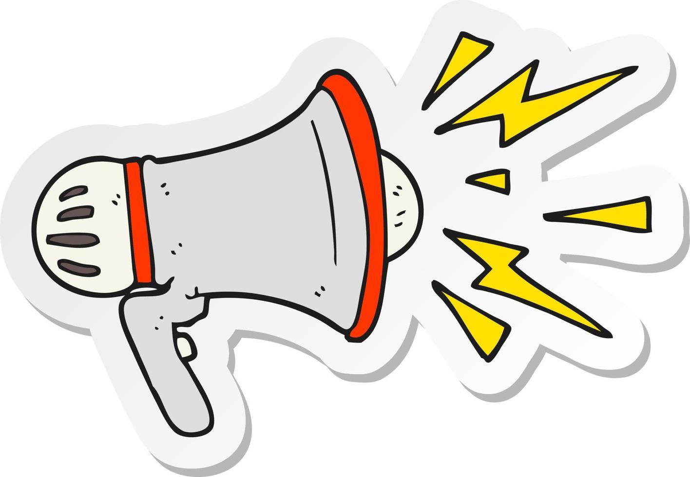 sticker of a cartoon loudhailer vector