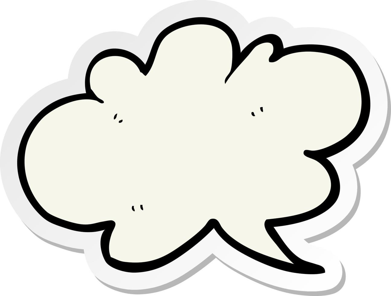 sticker of a cartoon cloud speech bubble vector