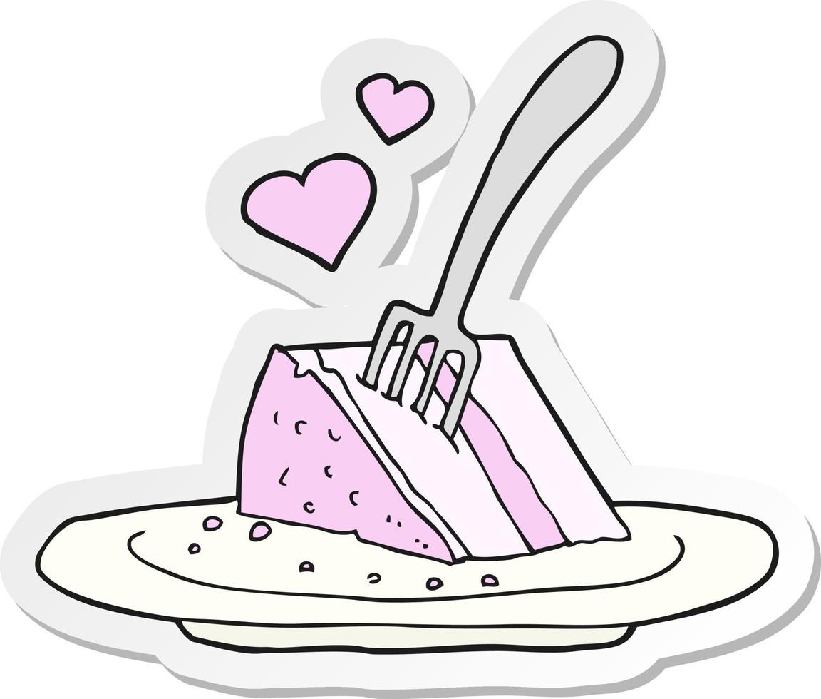 sticker of a cartoon lovely cake vector