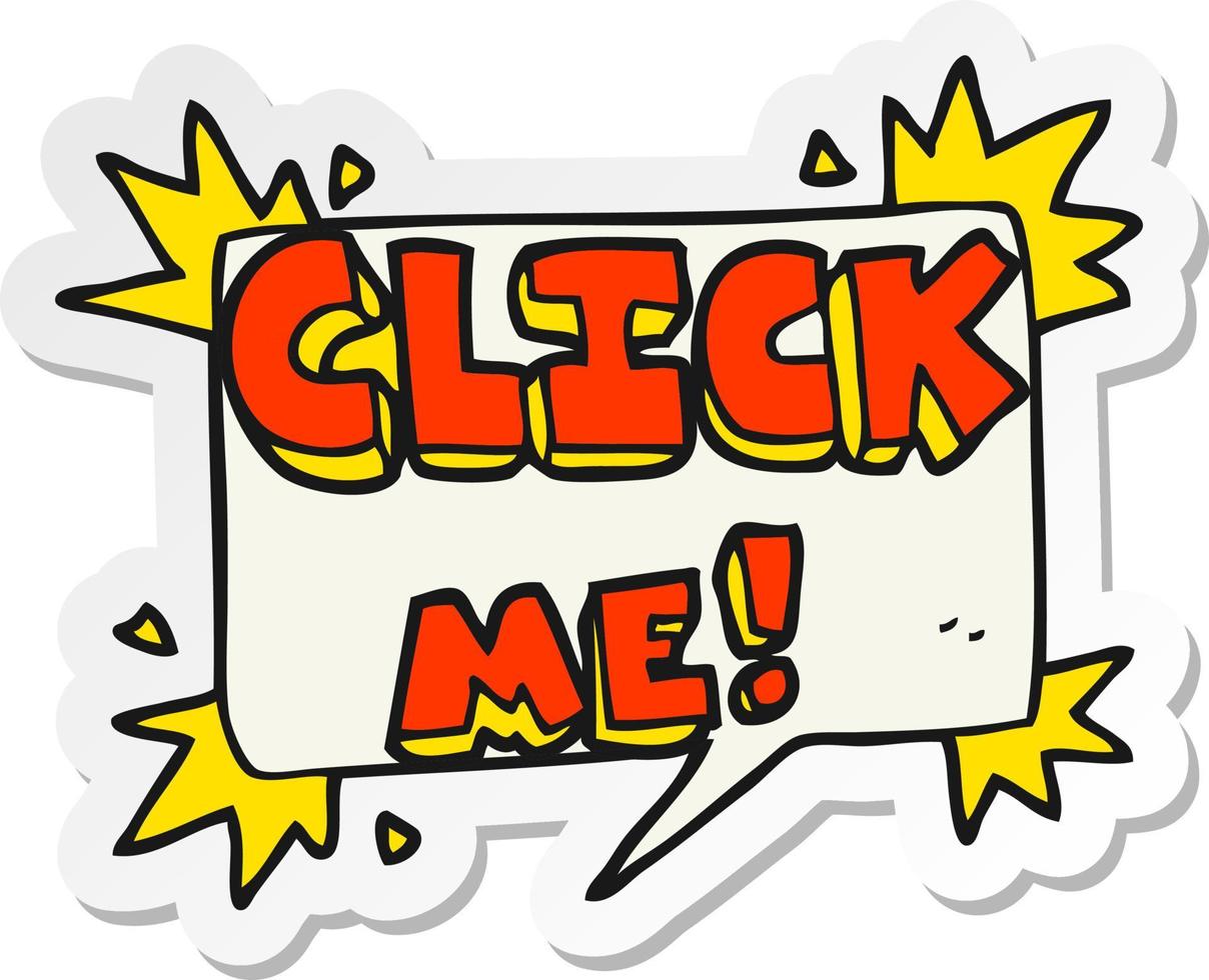 sticker of a cartoon click me symbol vector