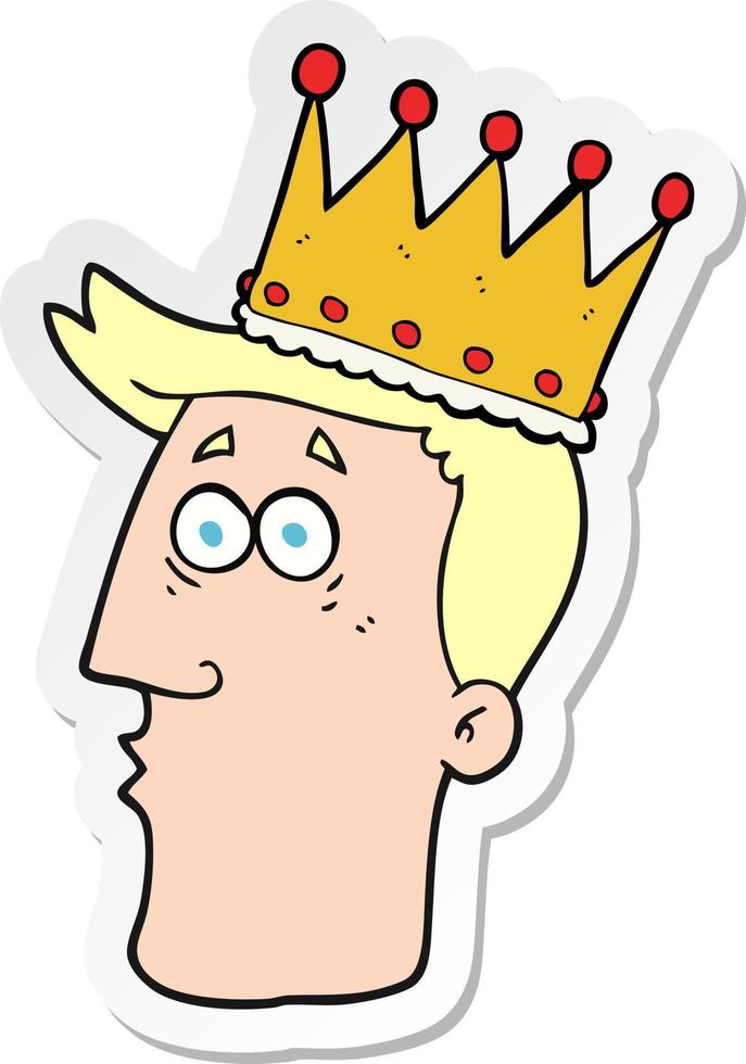 sticker of a cartoon kings head vector