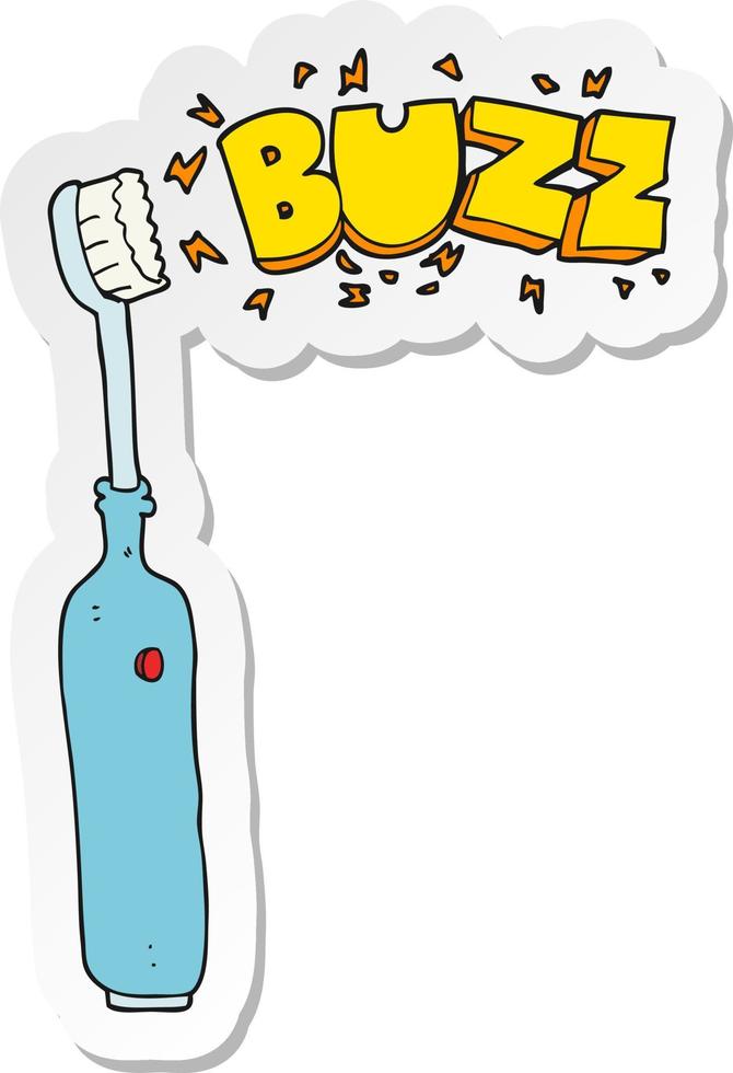 sticker of a cartoon electric tooth brush vector