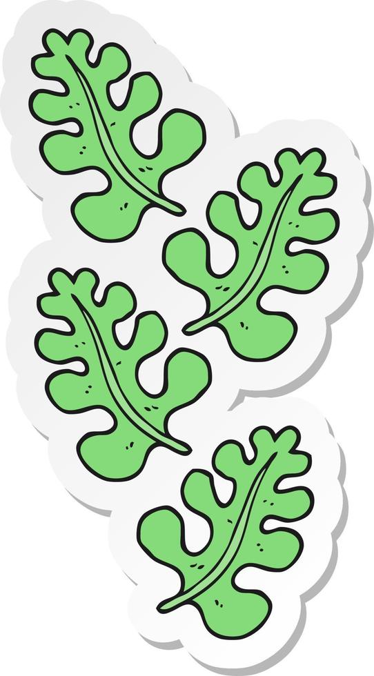 sticker of a cartoon leaves vector