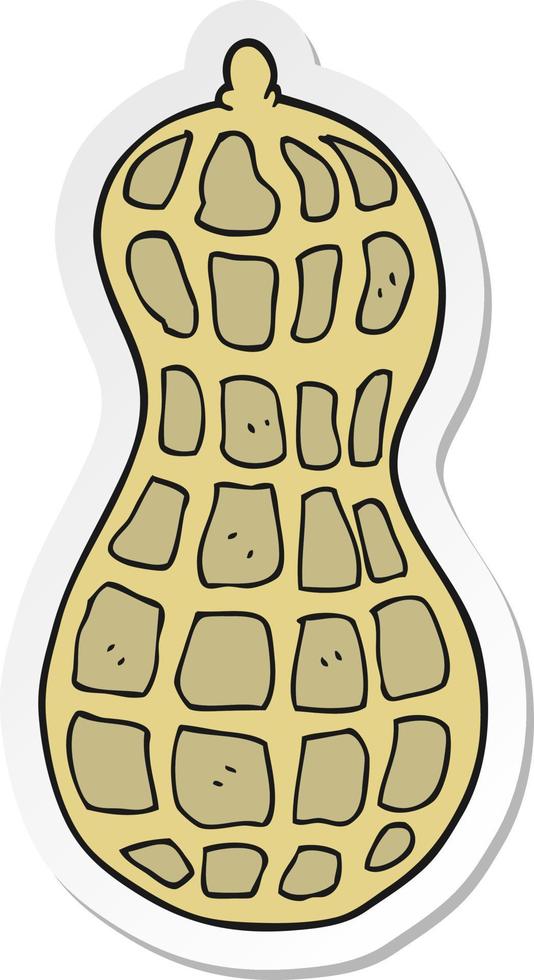 sticker of a cartoon peanut vector