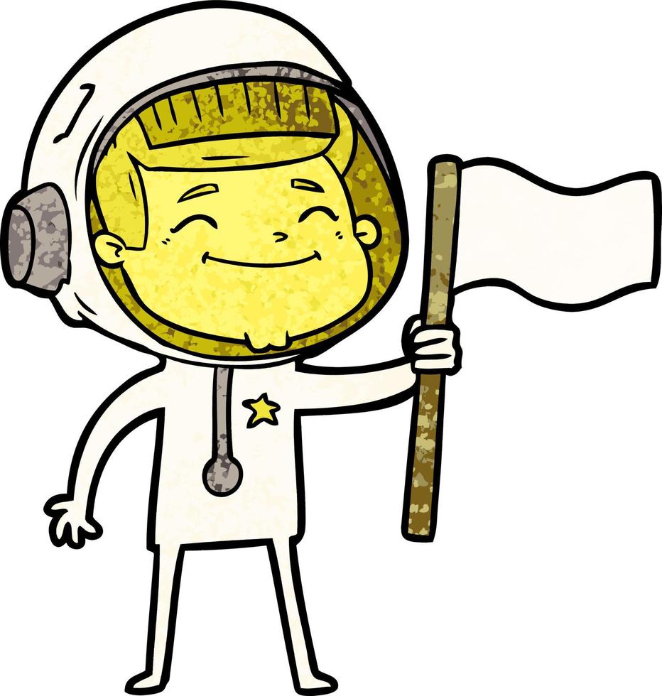 happy cartoon astronaut vector