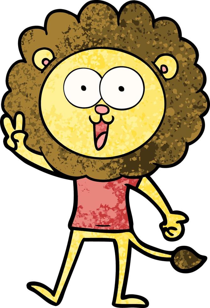 happy cartoon lion vector