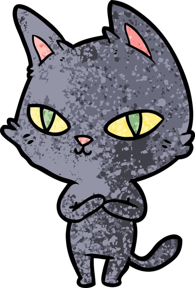 cartoon cat staring vector