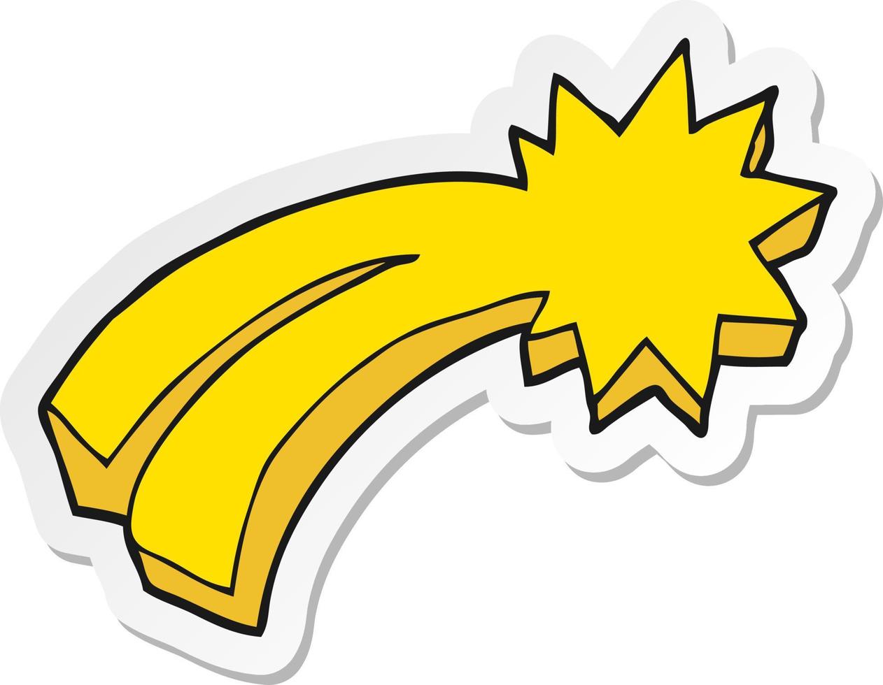 sticker of a cartoon shooting star vector