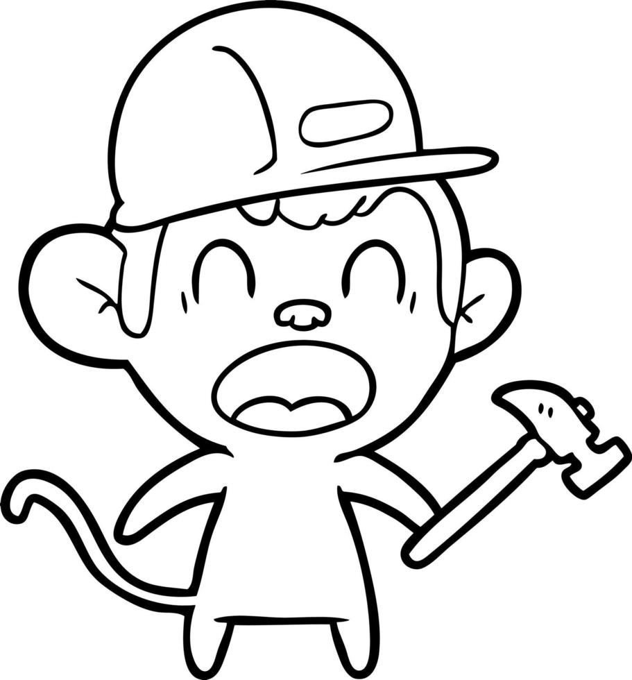 shouting cartoon monkey vector