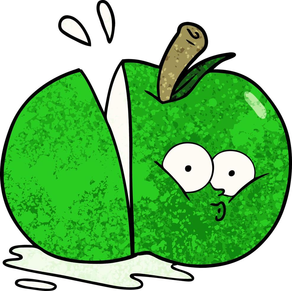 cartoon sliced apple vector