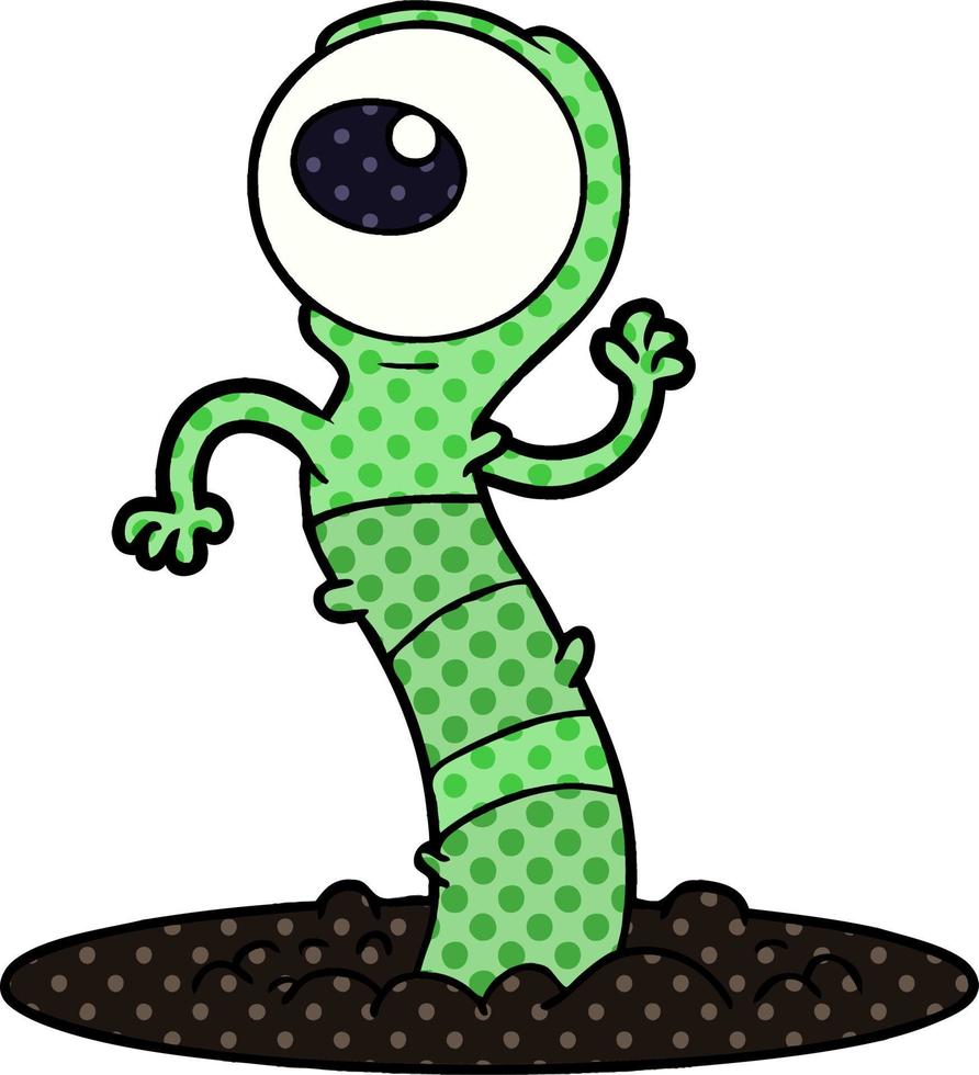 cartoon alien swamp monster vector