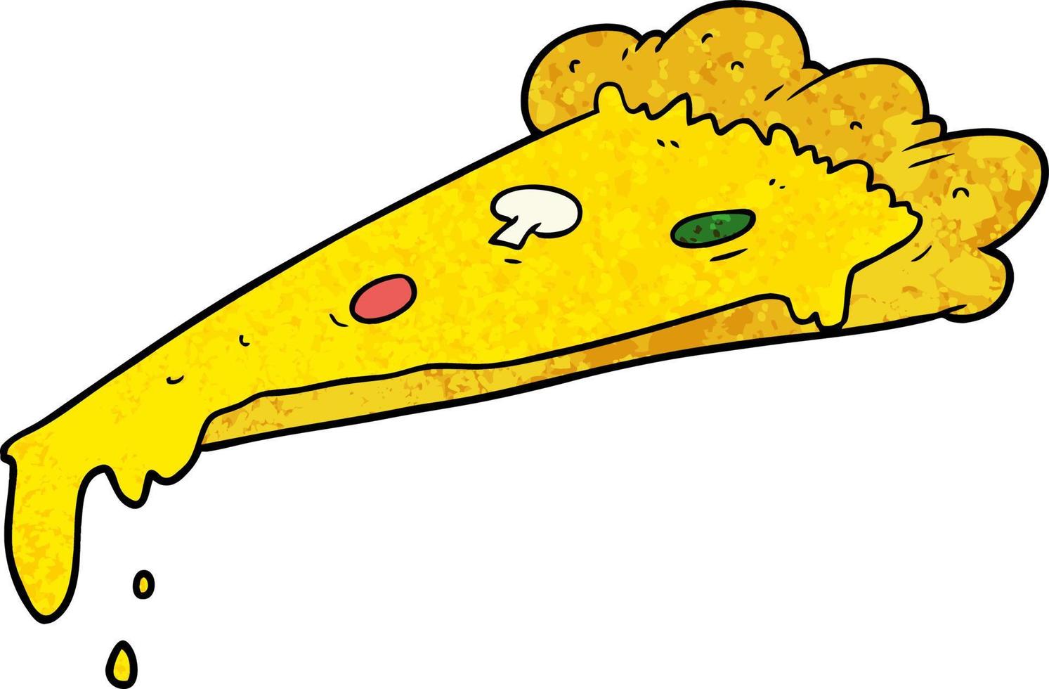 rebanada de pizza de dibujos animados vector