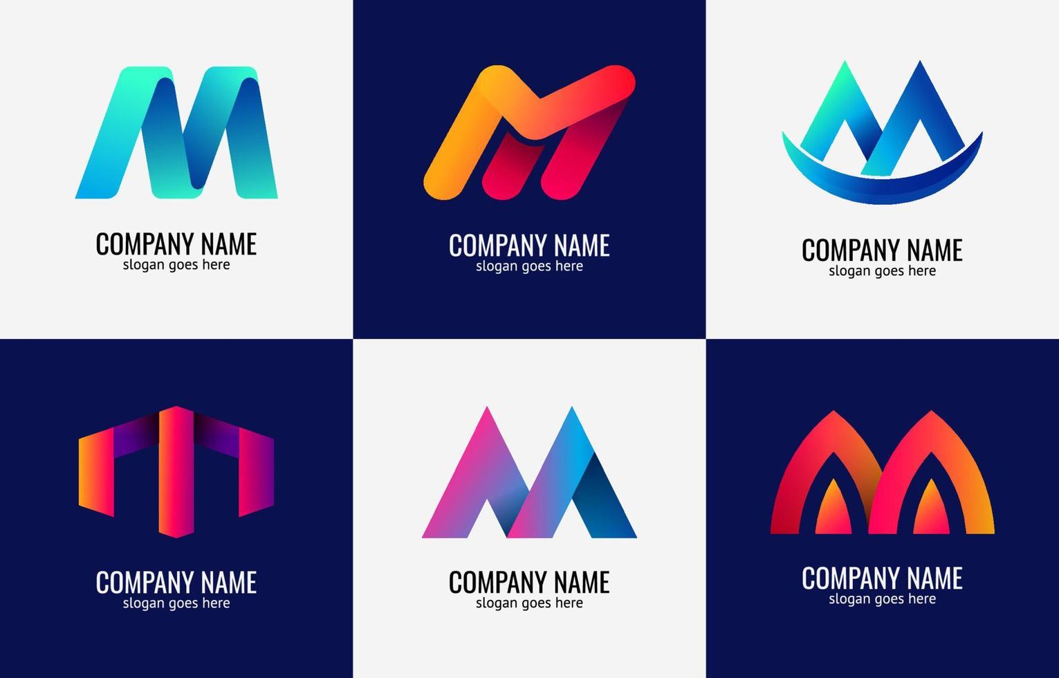 Handdrawn Letter M Icon Set vector