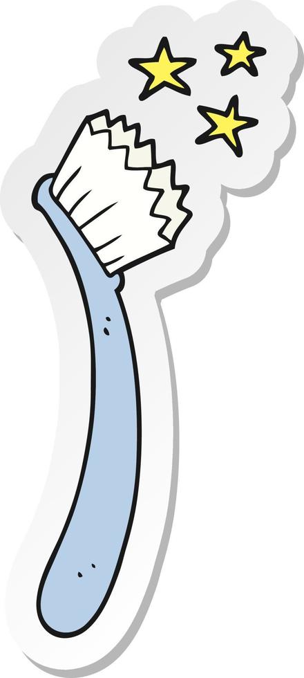 pegatina de un cepillo de dientes de dibujos animados vector